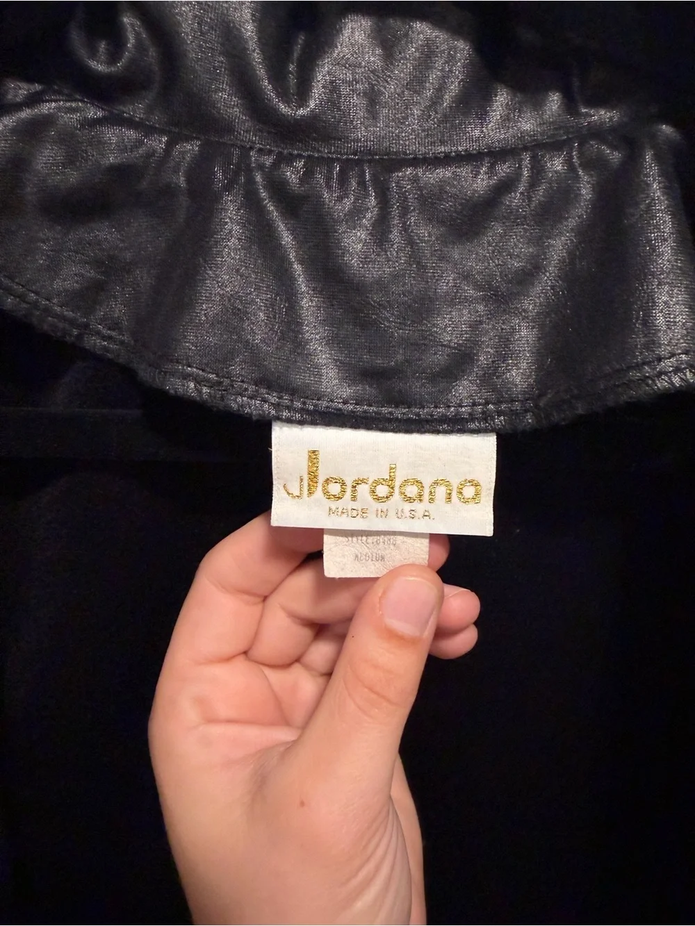 Bardot Black Faux Leather Bomber with Ruffle Hem